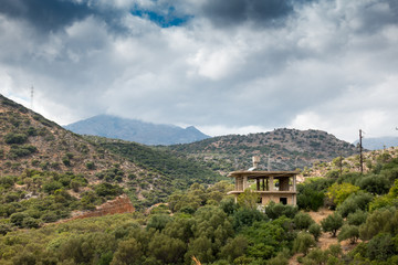 Scenic view of mountain, Crete, Greece