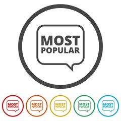 Vector Most Popular Sign, 6 Colors Included