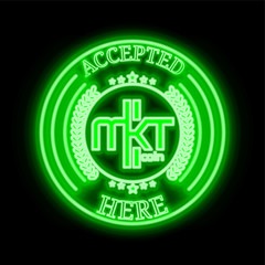 Fototapeta premium MktCoin (MLM) accepted here sign