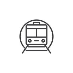 Train subway outline icon. linear style sign for mobile concept and web design. Metro simple line vector icon. Symbol, logo illustration. Pixel perfect vector graphics