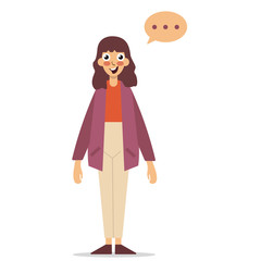 Girl thinking flat style. Cartoon colorful vector illustration