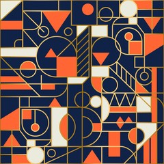 Retro geometric abstract Seamless background design. Modern pattern.