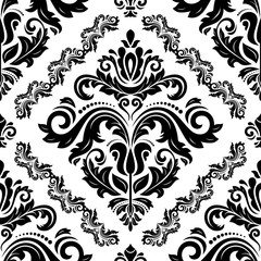 Orient vector classic pattern. Seamless abstract background with vintage elements. Orient black and white background. Ornament for wallpaper and packaging