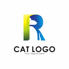 Pet and Letter R Logo Vector