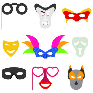 Carnival mask. Masks for carnival, masquerade masks, a set of carnival accessories.