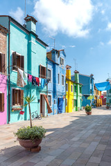 Fototapeta na wymiar colorful houses of Burano island, Venice, Italy