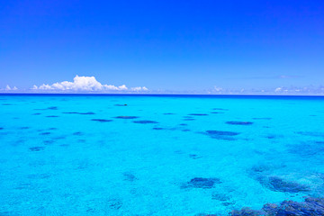 真夏の宮古島・下地空港沿いに広がる綺麗な海