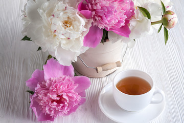 Still life with peonies