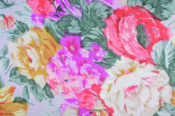 Plakaty  Cotton fabric with floral pattern 