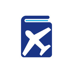 Fototapeta premium Book Travel Logo Icon Design