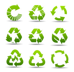 Obraz premium Vector set of environmental / recycling icons 