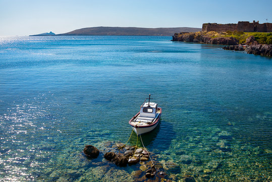 Rocky Aegean coast in Sigri, Lesbos island, Greece