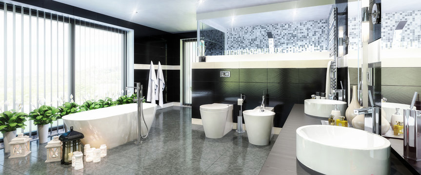 Luxurious Bathroom Furnishing (panoramic)