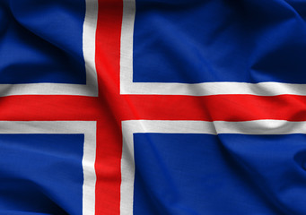 Fototapeta premium Iceland waving flag