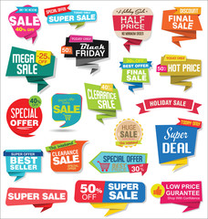 Modern sale stickers and tags colorful collection