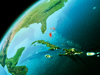 Fototapeta premium Bahamas from space in evening