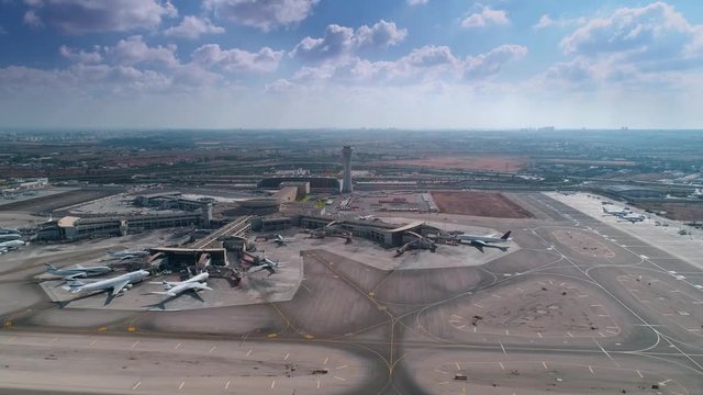 Aerial view of international airport