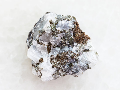 rough sphalerite (zinc blende) stone on white