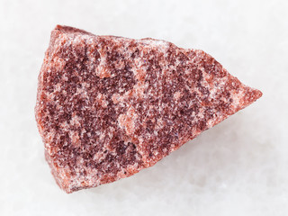 raw pink Quartzite stone on white