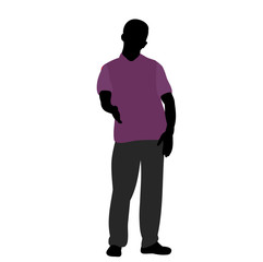 isolated silhouette in color clothes man