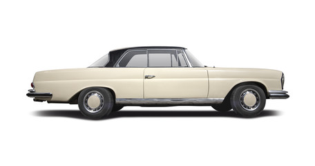 Obraz na płótnie Canvas Classic German luxury car side view isolated on white