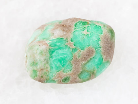 polished Variscite gemstone on white