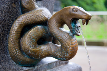 Snake mineral water pavilion in spa town Karlovy Vary, West Bohemia, Czech republic.