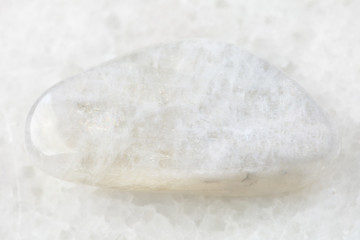 white moonstone (adularia) gemstone on white