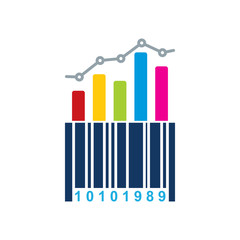 Barcode Analytic Logo Icon Design