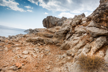 View of rocky hill