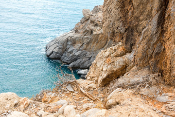 View of mountain and sea