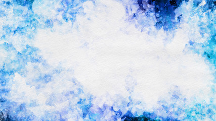 Artistic blue watercolor splash effect template