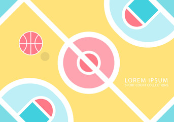 Obraz premium Sport Court,Basketball Court Minimal background