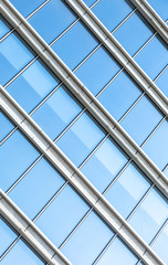 detail of modern glass building.