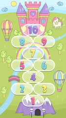 Princess castle play mat activity game for girls.