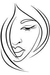 Face of a young afro american woman