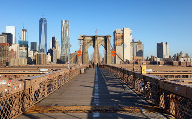 Brooklyn Bridge at sunrise, New York City , Manhattan