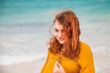 Outdoor portrait of Caucasian teenage girl