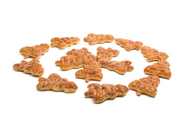 Christmas tree cookies isolated