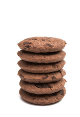Fototapeta na wymiar chocolate chip cookie with drops isolated