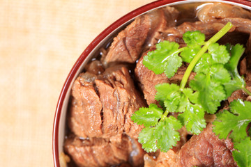 Chinese food, beef stew