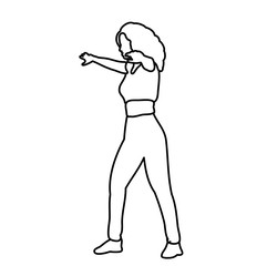 vector, isolated sketch girl, woman dancing
