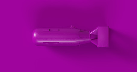 Purple  Atomic Bomb 3d illustration	