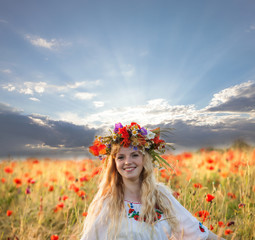 Girl in a poppy field