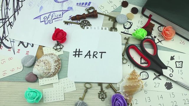 Hashtag art on paper