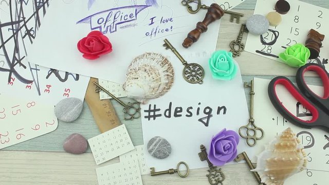 Hashtag design among creative objects