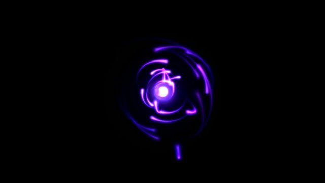 Atomic Science Rotating Particle Electron Animation - Seamless Loop Purple