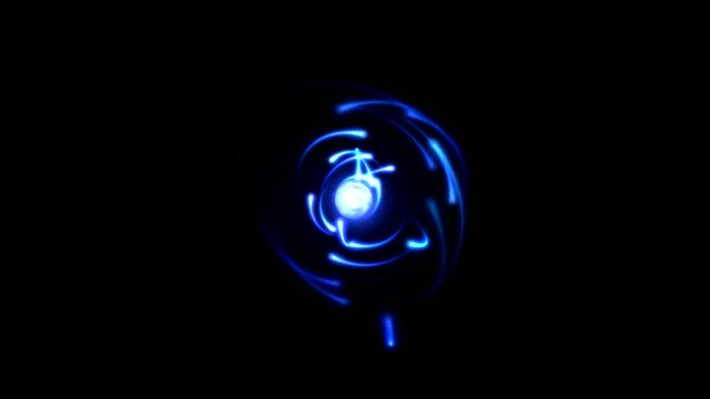 Atomic Science Rotating Particle Electron Animation - Seamless Loop Blue