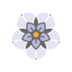 Forget-me-not stylized flower logo template