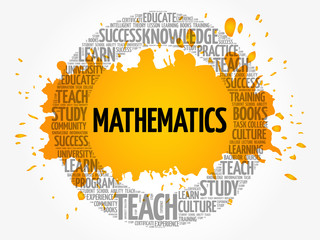 Mathematics word cloud collage, education concept background